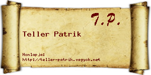 Teller Patrik névjegykártya